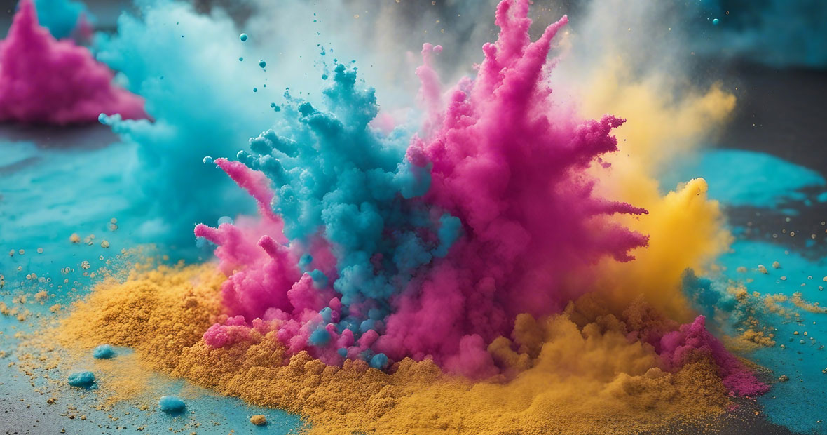 La poudre colorée fluo